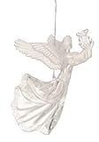 Clear & Frosted Flying Angel Holding Harp Christmas Ornament #182269
