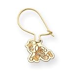 14K Cincinnati Reds Mascot Kidney Wire Earrings