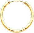 14K Yellow Gold Endless Hoop Earrings Jewelry New |G