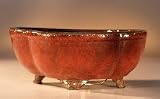 Bonsai Boy's Round Petal Shape - Glazed Parisian Red<br>10.5x8.5x4.0
