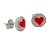 Valentine Heart Logo Earrings, 9mm - Sold as a Pair
