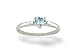 14K White Gold Genuine Heart Aquamarine and Diamond Ring
