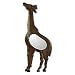 Wood mirror, 'Jungle Giraffe'