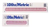 C-Thru Metric Transparent Beveled Rulers 1 in. x 6 in.