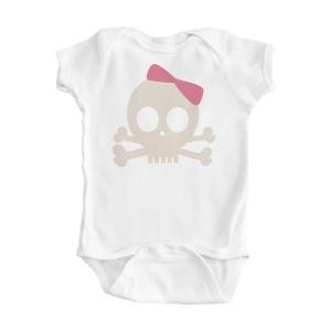 Girl's White Onesie with Pirate Princess Design