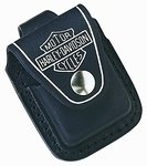 Harley Davidson Zippo Lighter Black Leather Pouch
