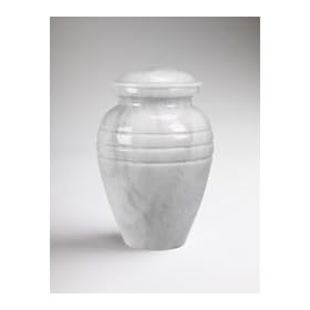 The Bendemeer Cremation Urn, A White Grain Polished Marble Urn