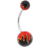 RED TOXIC FLAME Belly Ring