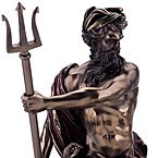 Neptune Calming the Waves - Cold Cast Statue with Bronze Finish, God of the Sea and Ocean in Roman Mythology, Ancient Rome