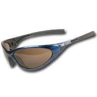 NASCAR SST Safety Glasses - Blue Frame Scratch Coat Espresso Lens