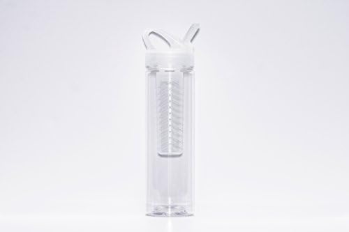 Infuser Water Bottle Plastic 2 Pack Flavor Water with Fruit Clear Basket and Straw 26oz