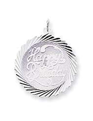 Sterling Silver Happy Birthday Disc Charm QC2485"