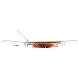 Traditional knife, Medium, Amber Bone Handle, 3 Blades