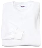 NEW Hanes Beefy-T - 100% Cotton Long Sleeve T-Shirt White-XL
