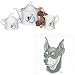 Miniature Pinscher Tea Set, Porcelain by Rosalinde