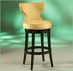 Augusta 26" Swivel Counter Stool - Feher Black with Yellow Microfiber Seat
