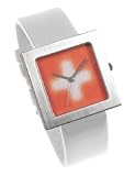 Pixelated Cross White Wrist Watch