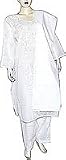 Indian Clothes Cotton Salwar Kameez Dress Long Sleeve Chikan Embroidery Size 1X (slk328)