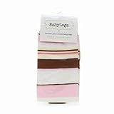 BabyLegs Neapolitan Leg Warmers, White Brown and Pink Stripes, 1 pair