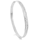 Diamond Cut Sterling Silver Fashion Bangle