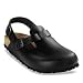Birkenstock Black Leather Women's Tokyo Clogs Shoes