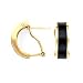 14K HALF-HOOP ONYX EARRINGS (OMEGA CLIP)