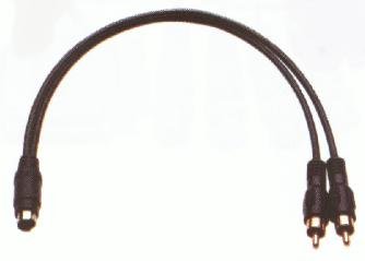 IEC S Video ( SVHS ) Male to 2 RCA Male Connectors 1'