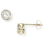 9ct Yellow Gold Cubic Zirconia Stud Earrings?- 6mm