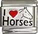 I Heart Horses Red Heart Laser Italian Charm