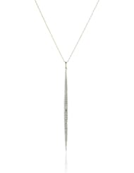 Mizuki Silver and Diamond Icicle with Gold detail Necklace