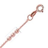 14k Rose Gold 16 Inch X 1.5 mm Cable Chain Necklace - O Ring Clasp