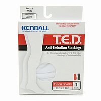 Kendall T.E.D. Anti-Embolism Stockings, Closed Toe, Thigh Length, White, Regular, Medium
