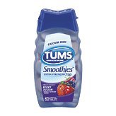 Tums Smoothies Antacid & Calcium Supplement Chewable Tablets, Berry Fusion - 60 ea