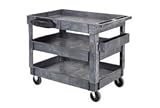 Plastic 2 Shelf Tray Service & Utility Cart 34 X 17.5 - 5 Inch Rubber Casters