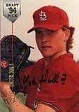 Yates Hall, St. Louis Cardinals, 1994 Stadium Club Draft Pick Autographed Card