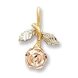 14k Tri-Color Rose Charm - Measures 18x11mm - JewelryWeb