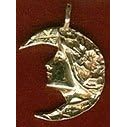 Spirit Stone Silver & Gold Jewelry - Woman Moon (14 kt Gold) 2.3 grams