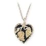 Pretty! Diamond cut Sterling-silver Yellow-gold Black Hills Gold Onyx Heart Pendant