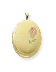 Genuine IceCarats Designer Jewelry Gift Gold Plated Sterling Silver 20Mm Satin, Enameled, D/C Love Locket