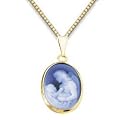 Angel & Child Genuine Agate Cameo Pendant