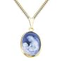 Angel & Child Genuine Agate Cameo Pendant