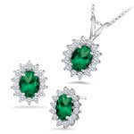 0.83 Ct Diamond & 2.28 Cts Emerald Set in 18K White Gold