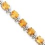 14k White Gold Citrine Bracelet - 7 Inch - 7mm - Box Clasp - JewelryWeb