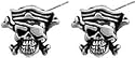Skull Pirate Silver Tone Pewter Stud Earrings