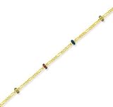 14k Y Gold Multi Color Fashion Enamel Ankle Bracelet