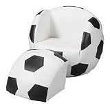 Children's Upholstered Soccer Chair with Ottoman
