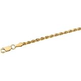 14K Yellow Gold Diamond Cut Rope Chain - 16 inches
