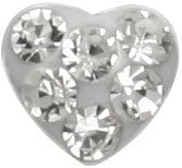 Clear Crystal Heart Nose Ring Stud-.925 Sterling Silver Heart Shaped Nose Ring with Tiny Clear Stones-22 gauge Nose Ring Body Jewelry