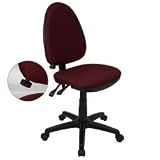 Multi-Function Task Chair in Burgundy with Adjustable Lumbar Support [WL-A654MG-BY-GG]