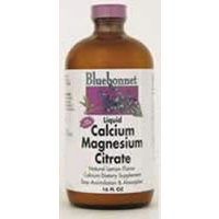 Bluebonnet - Liquid Calcium Magnesium Citrate Strawberry Flavor Gluten-Free - 16